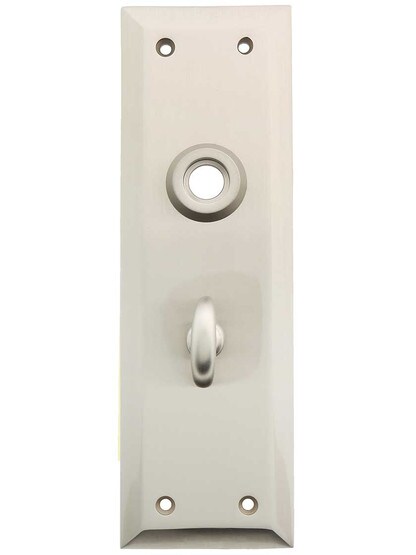 Forged Brass New York Back Plate with Thumb Turn in Satin Nickel.